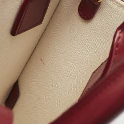 Celine Red/Natural Canvas and Leather Mini Vertical Cabas Tote