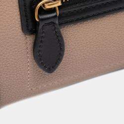 Celine Brown Tricolor Grained Calfskin And Nubuck Nano Luggage Tote