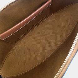 Celine Brown Coated Canvas and Leather Oval Bag