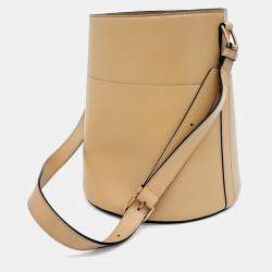Celine Beige Leather Maillon Triophee Bucket Bag