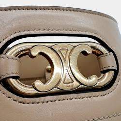Celine Beige Leather Maillon Triophee Bucket Bag