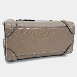 Celine Beige Leather Nano Luggage Bag