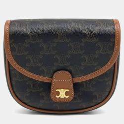 Celine Brown Canvas Triumph Vesace Crossbody Bag