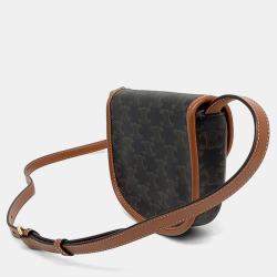 Celine Brown Canvas Triumph Vesace Crossbody Bag
