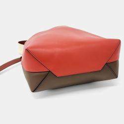 Celine Red Leather Twist Cabas Bag