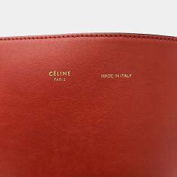 Celine Red Leather Twist Cabas Bag