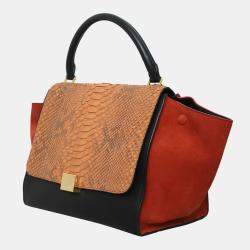 Celine Multicolor Python Trapeze Tote Bag