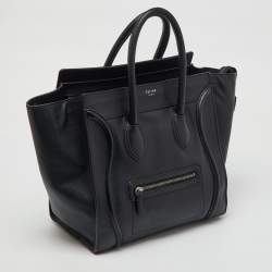 Celine Black Leather Mini Luggage Tote