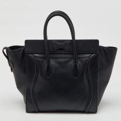 Celine Black Leather Mini Luggage Tote