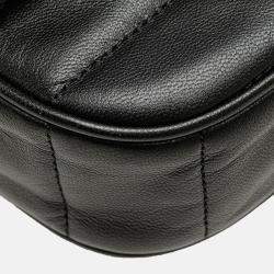 Celine Black Matelasse Goatskin Monochrome Chain Shoulder Bag