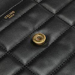 Celine Black Matelasse Goatskin Monochrome Chain Shoulder Bag