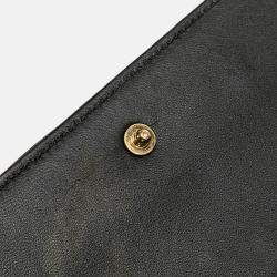 Celine Black Matelasse Goatskin Monochrome Chain Shoulder Bag