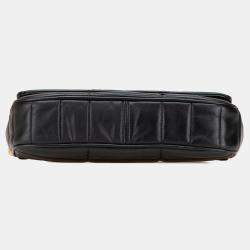 Celine Black Matelasse Goatskin Monochrome Chain Shoulder Bag