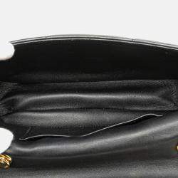 Celine Black Matelasse Goatskin Monochrome Chain Shoulder Bag