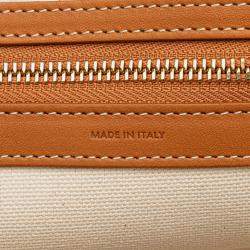 Celine Beige Small Canvas Logo Print Horizontal Cabas Tote
