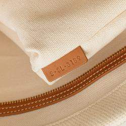 Celine Beige Small Canvas Logo Print Horizontal Cabas Tote