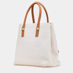 Celine Beige Small Canvas Logo Print Horizontal Cabas Tote