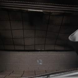 Pre Owned Celine Dark Brown Leather Zip Detail Tote