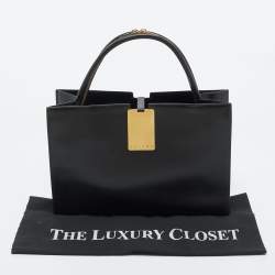 Pre Owned Celine Dark Brown Leather Zip Detail Tote