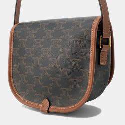 Celine Tan PVC Leather Falco Shoulder Bag Medium