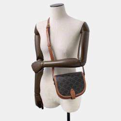 Celine Tan PVC Leather Falco Shoulder Bag Medium