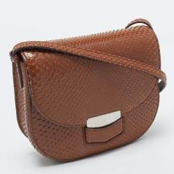 Celine Brown Python Small Trotteur Crossbody Bag