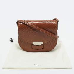Celine Brown Python Small Trotteur Crossbody Bag