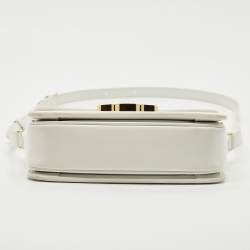 Pre Owned Celine White Leather Teen Triomphe Shoulder Bag
