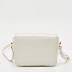 Pre Owned Celine White Leather Teen Triomphe Shoulder Bag