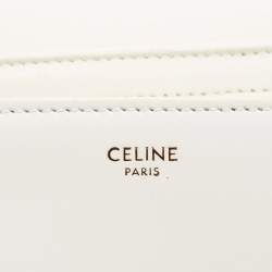 Pre Owned Celine White Leather Teen Triomphe Shoulder Bag