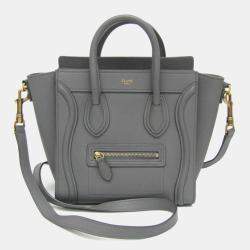 Celine Luggage Nano Leather Handbag Gray