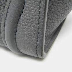 Celine Luggage Nano Gray Leather Top Handle Bag