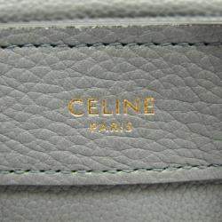 Celine Luggage Nano Gray Leather Top Handle Bag