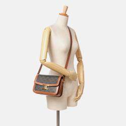 Celine Brown Classique Coated Canvas Triomphe Crossbody