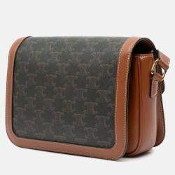 Celine Brown Classique Coated Canvas Triomphe Crossbody