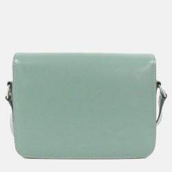 Celine Teen Triomphe Green Leather Handbag