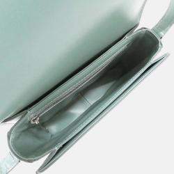 Celine Teen Triomphe Green Leather Handbag