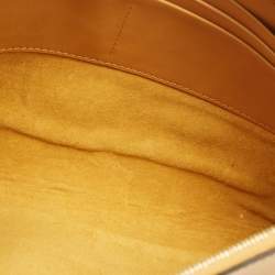 Pre Owned Celine Mustard Leather Braided Zip Pouch