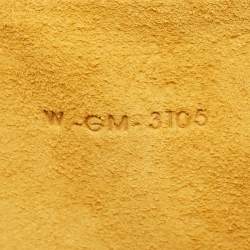 Pre Owned Celine Mustard Leather Braided Zip Pouch