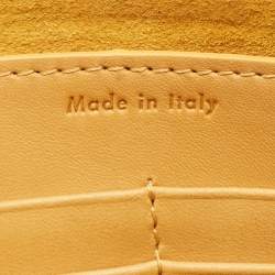 Pre Owned Celine Mustard Leather Braided Zip Pouch