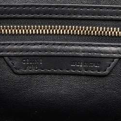 Pre Owned Celine Black Leather and Python Mini Luggage Tote
