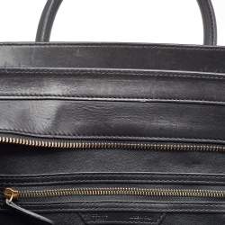 Pre Owned Celine Black Leather and Python Mini Luggage Tote