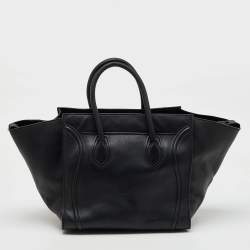 Pre Owned Celine Black Leather Large Phantom Luggage Tote