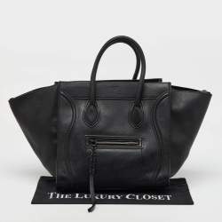 Pre Owned Celine Black Leather Large Phantom Luggage Tote
