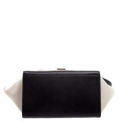 Pre Owned Celine Tri Color Leather and Snakeskin Medium Trapeze Tote