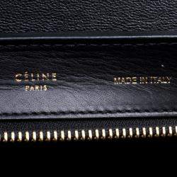 Pre Owned Celine Tri Color Leather and Snakeskin Medium Trapeze Tote