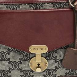 Pre Owned Celine Red/Grey Macadam Canvas Envelope Chain Clutch