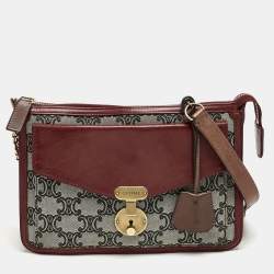 CELINE Natural Calfskin Biker Evening Clutch on Strap Black