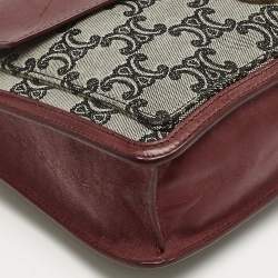 Pre Owned Celine Red/Grey Macadam Canvas Envelope Chain Clutch