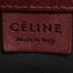 Pre Owned Celine Red/Grey Macadam Canvas Envelope Chain Clutch